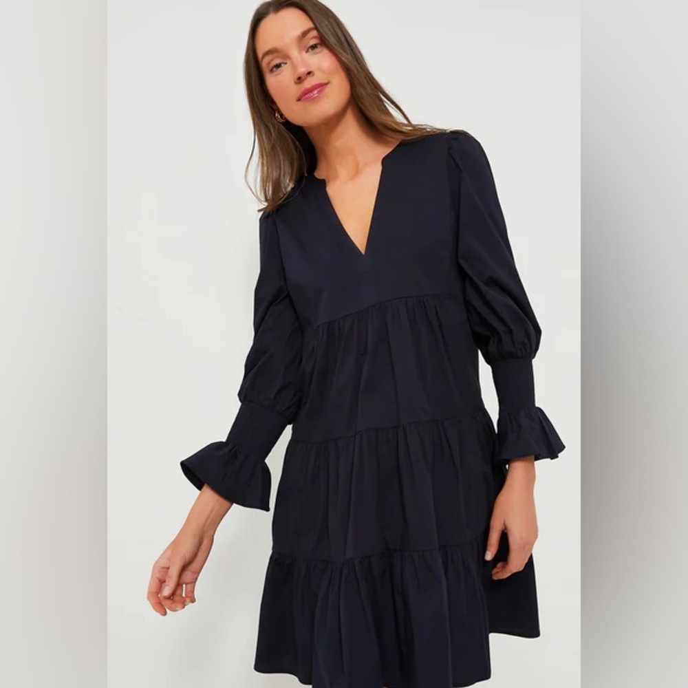 Pomander Place Navy Cotton Poplin Kenzo Dress Navy
